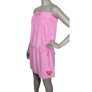 Vintage Y2K Victoria's Secret PINK Barbiecore Terry Cloth Strapless Summer Dress